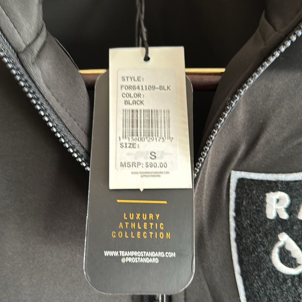 Unisex Black Raiders Jacket - 100% Cotton - Size Small - Picture 7 of 9